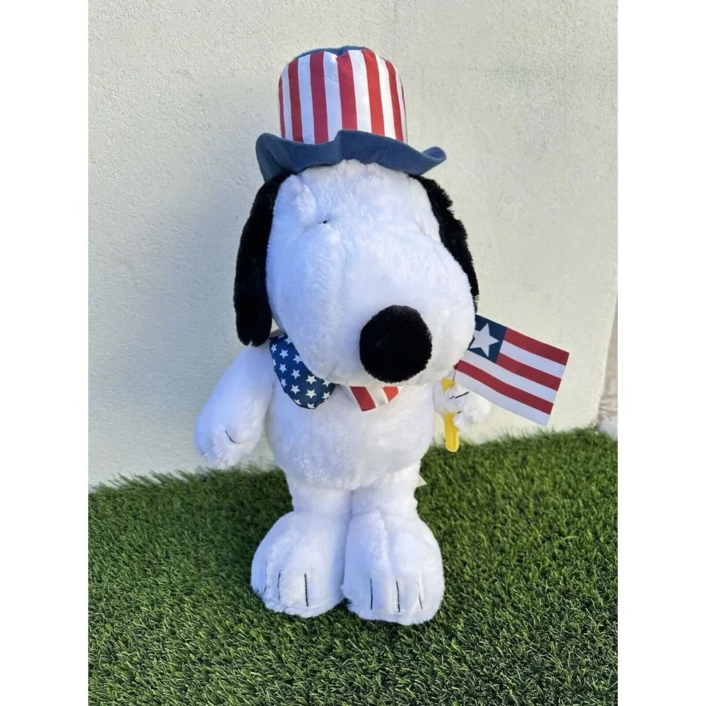 SNOOPY 4th of July PORCH DOOR GREETER PATRIOTIC USA PEANUTS PLUSH 22" Decoration - Picture 9 of 14